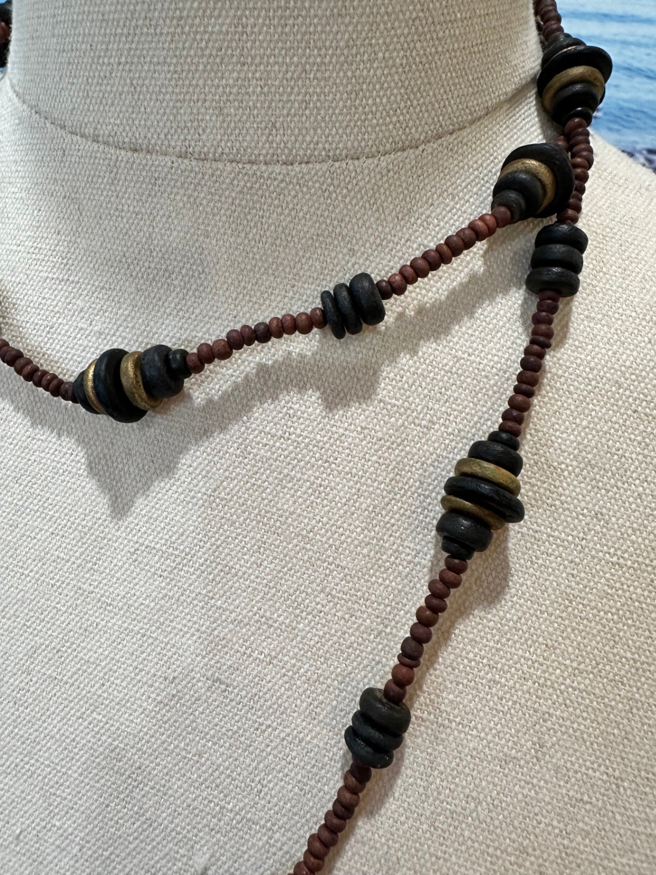 [SALE] Timber Bead Necklace - Timber Disks
