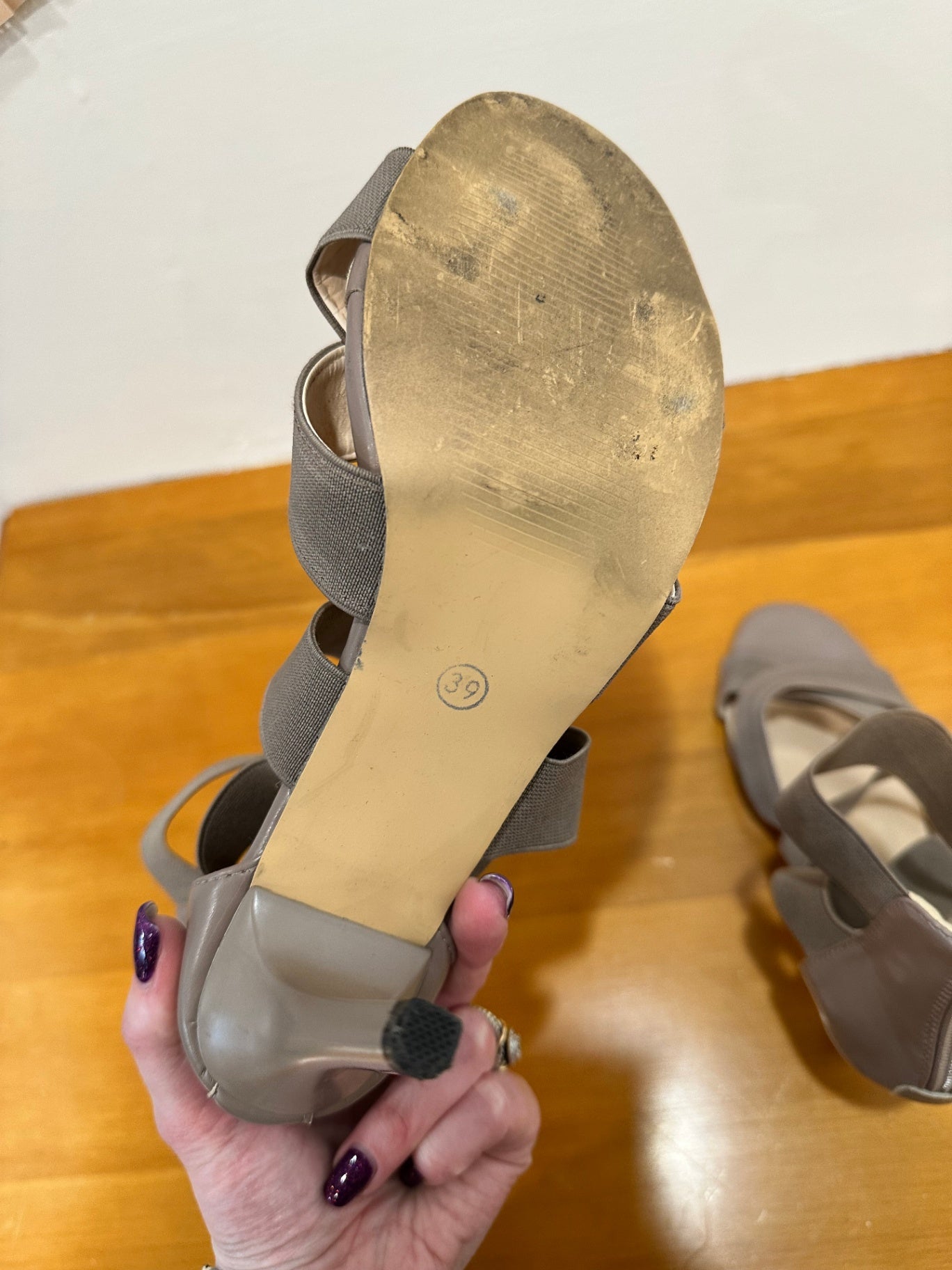 [SALE] Strappy Heels - Taupe - Size 39