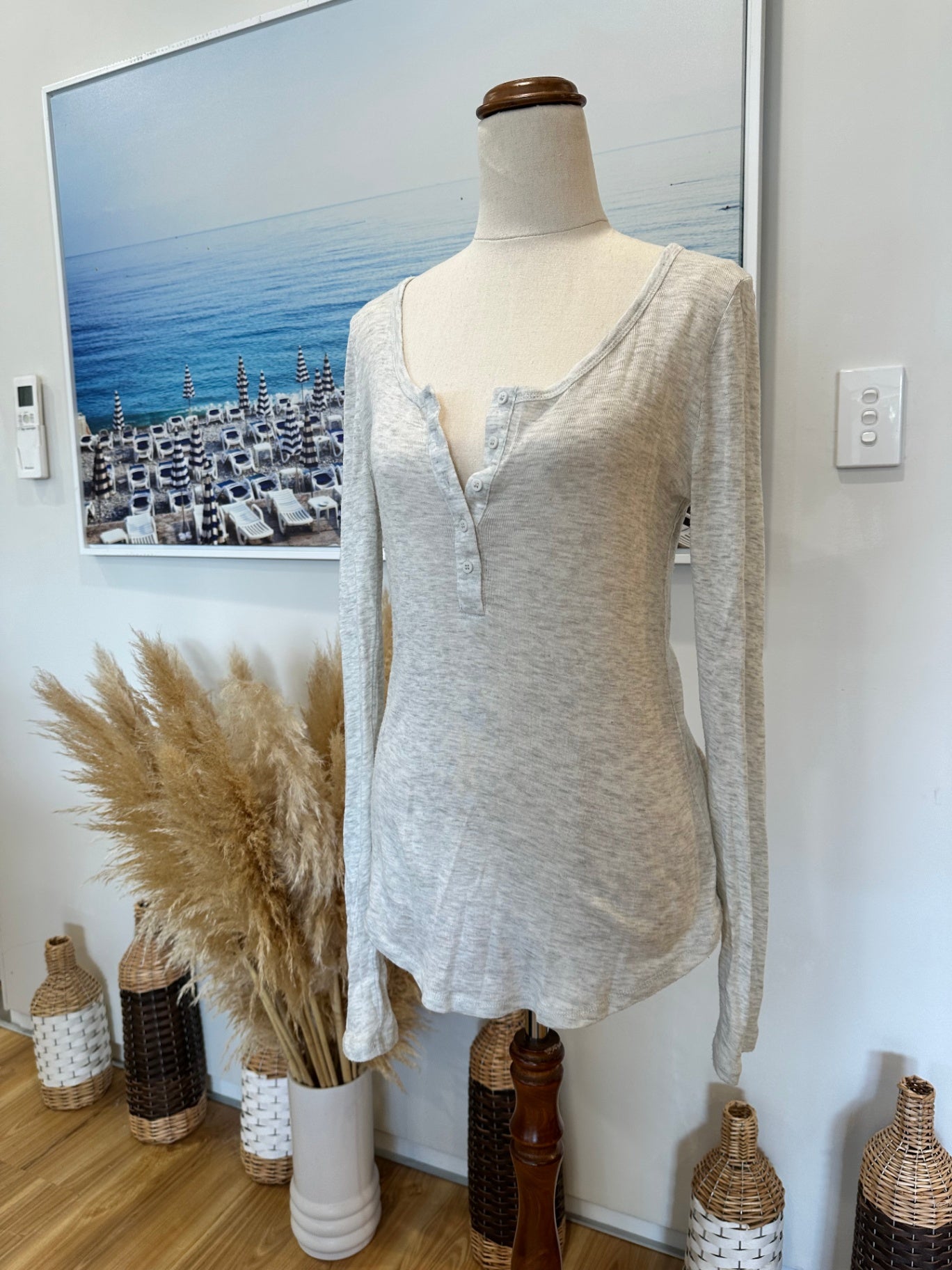 Witchery - Henley Top - Extra Small - Grey