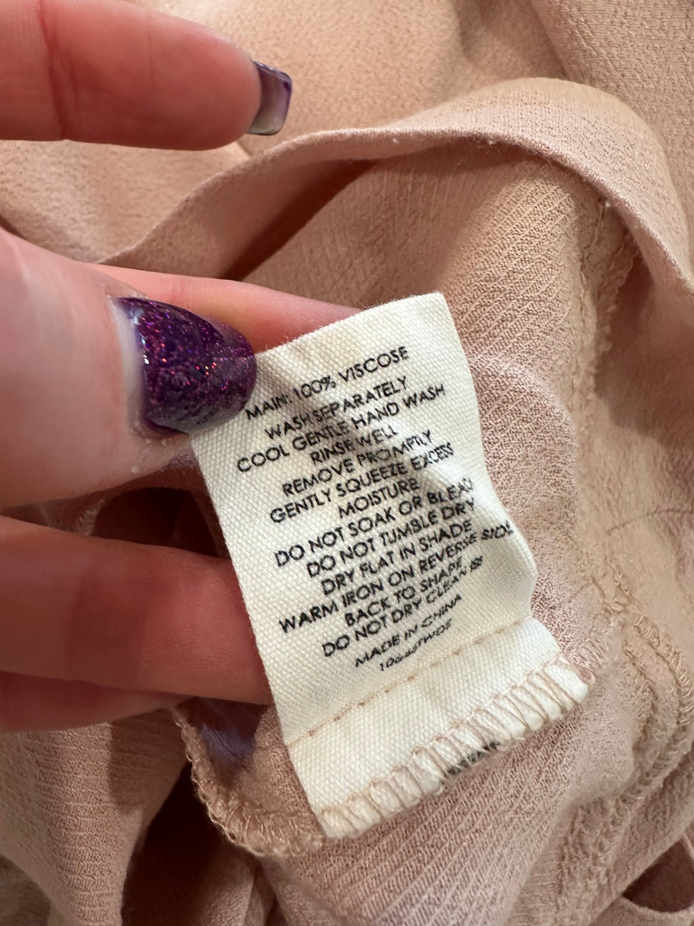 Decjuba Blouse - Size Small - Pale Pink