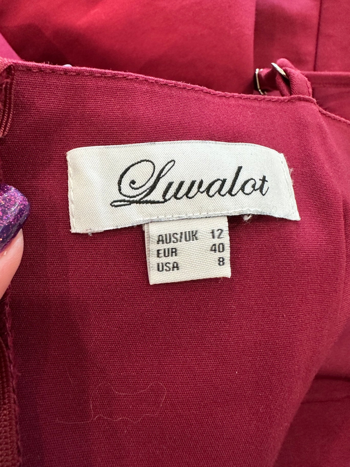 [SALE] Luvalot Dress - Size 12 - Burgundy