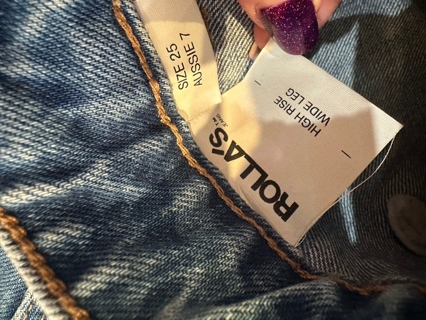 Rollas Jeans - Size 25 / Aussie 7 - G'Day Mate - Blue