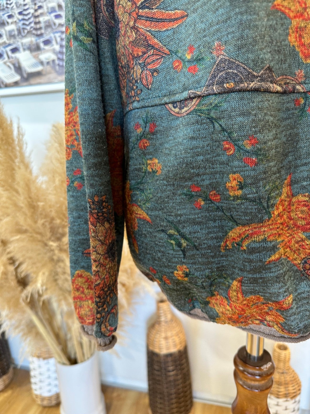 Bohemian Jumper - Afengjia - Teal & Orange