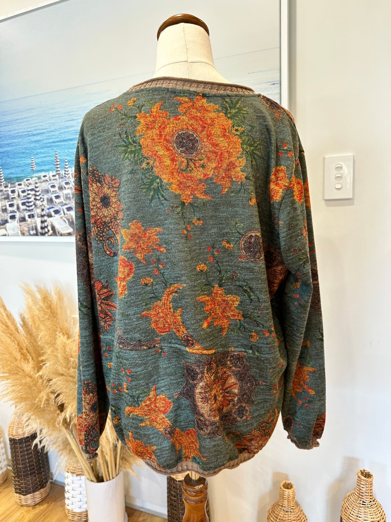 Bohemian Jumper - Afengjia - Teal & Orange
