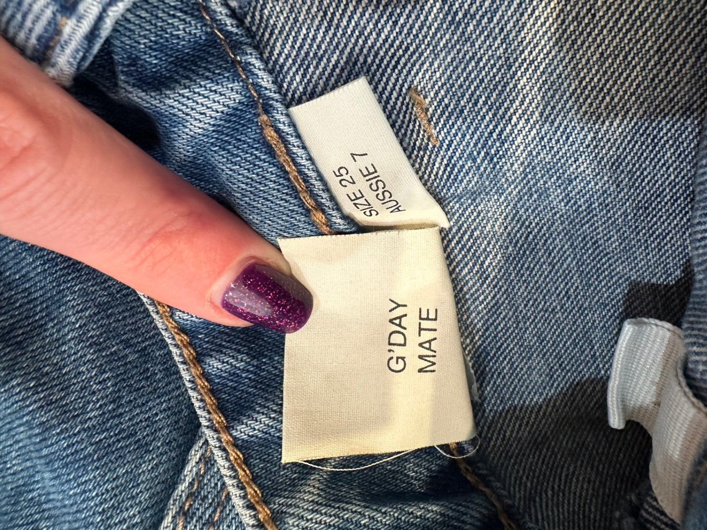 Rollas Jeans - Size 25 / Aussie 7 - G'Day Mate - Blue