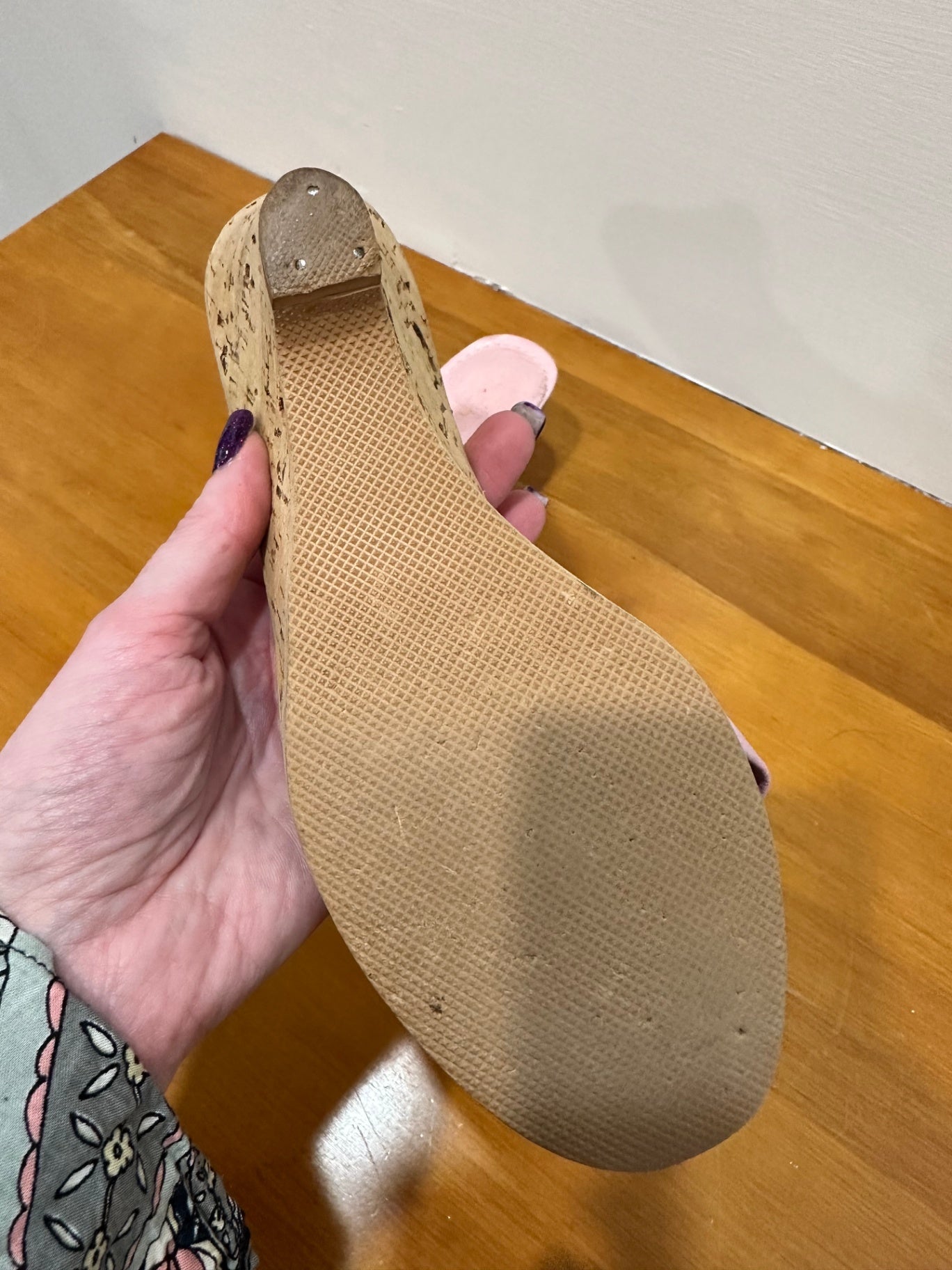 [SALE] Summer Sandals - Pink Cork Sole - Size 8