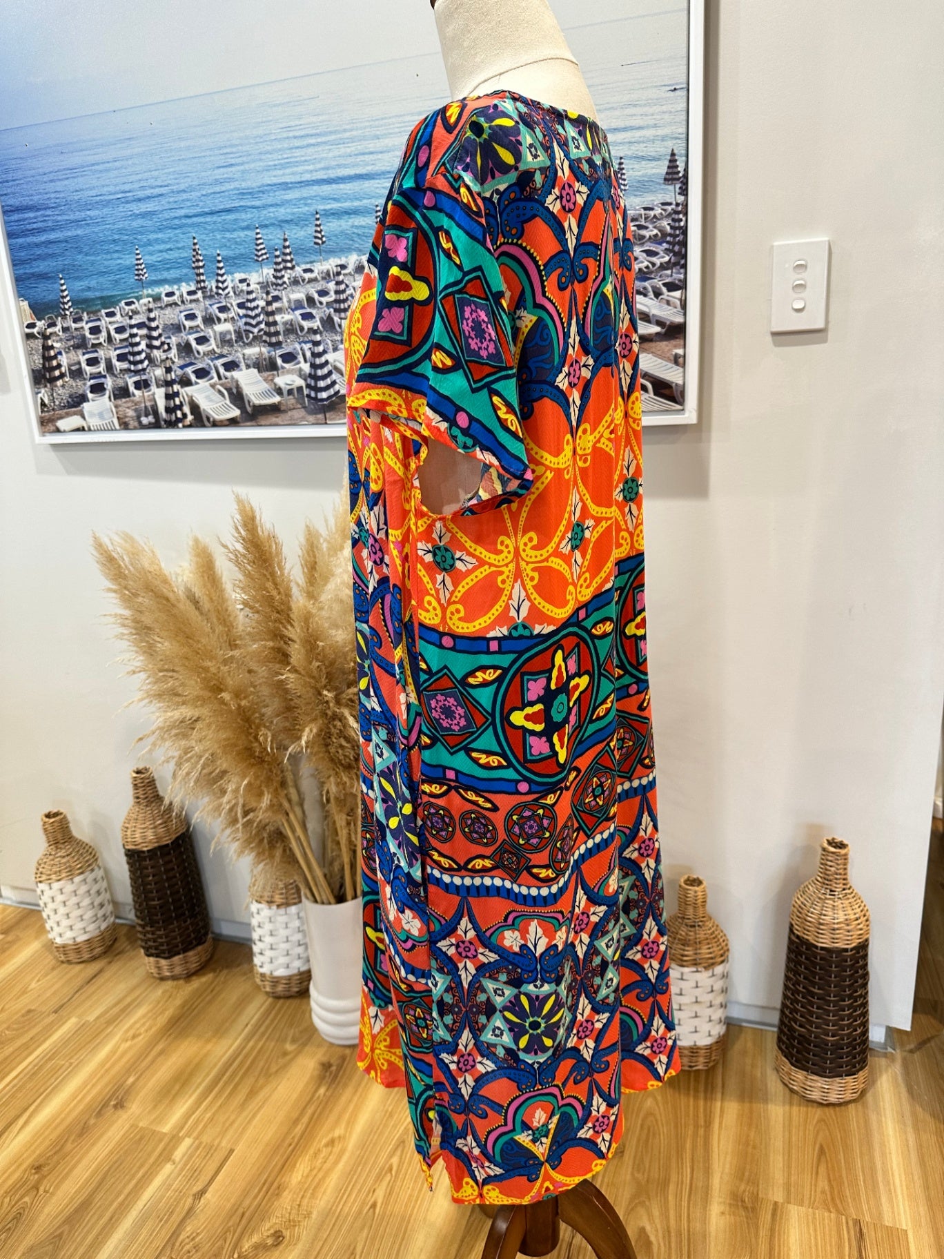 [SALE] Red Lotus - Tropical Inspired Dress - Extra Large