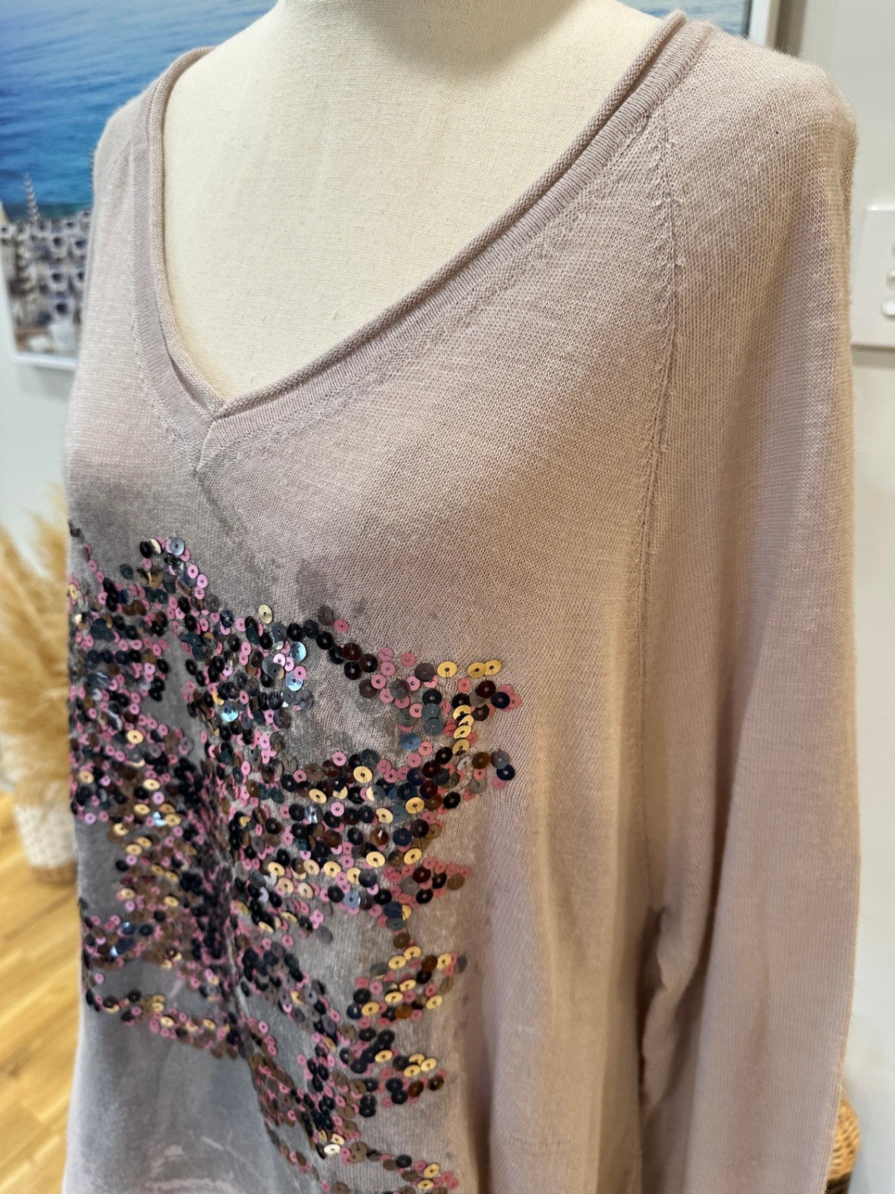 [SALE] Lauren Vidal - Light Jumper - Extra Large - Lilac + Purple with sequins