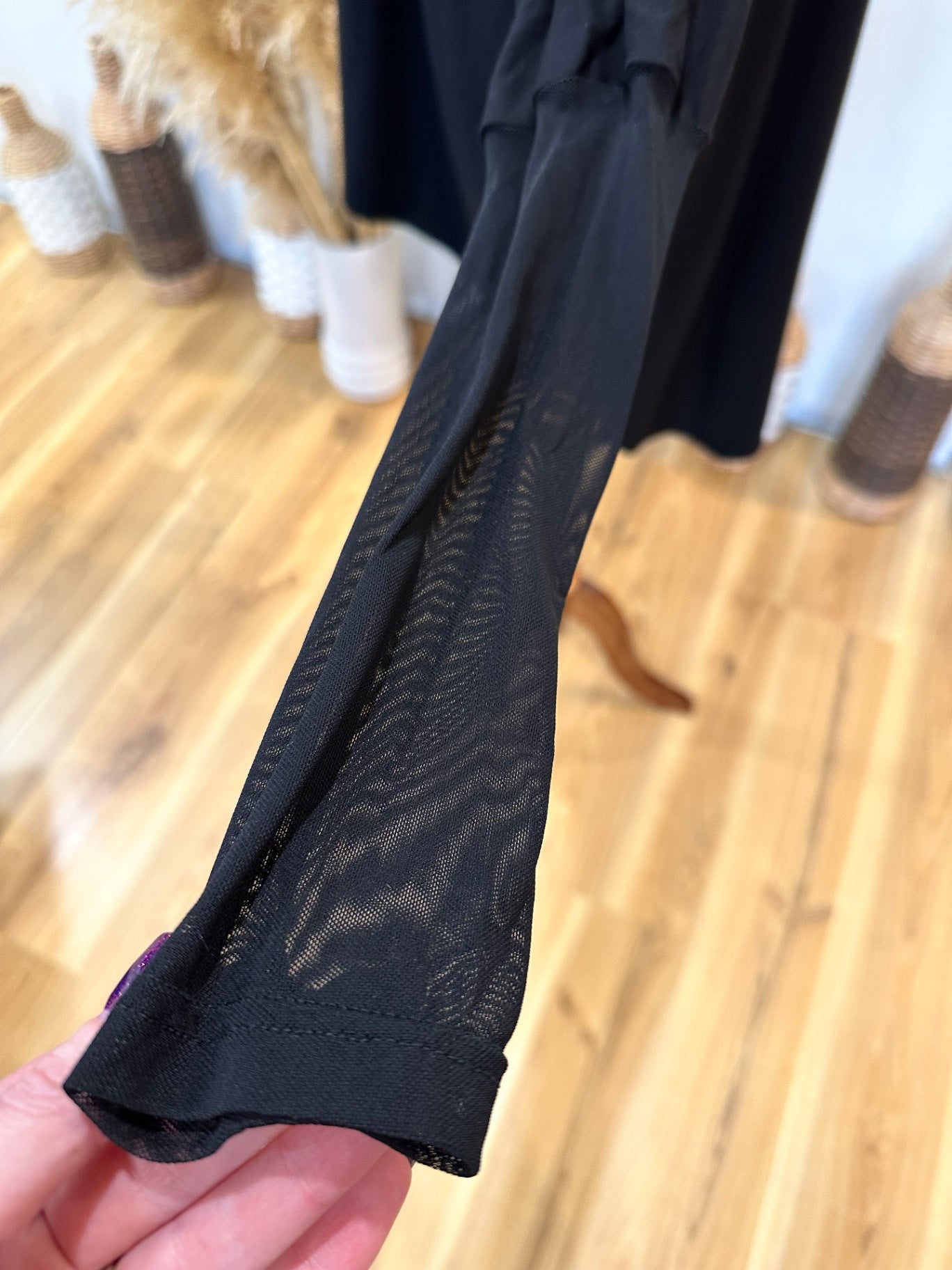 [SALE] Mi Moso - Black Blouse with Sequins - Size 14