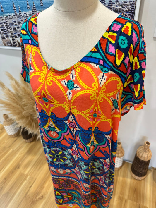 [SALE] Red Lotus - Tropical Inspired Dress - Extra Large