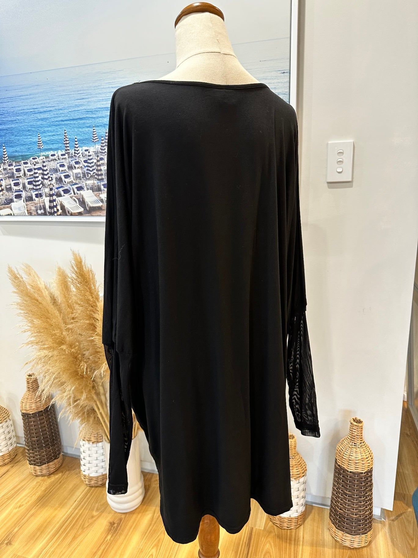 [SALE] Mi Moso - Black Blouse with Sequins - Size 14