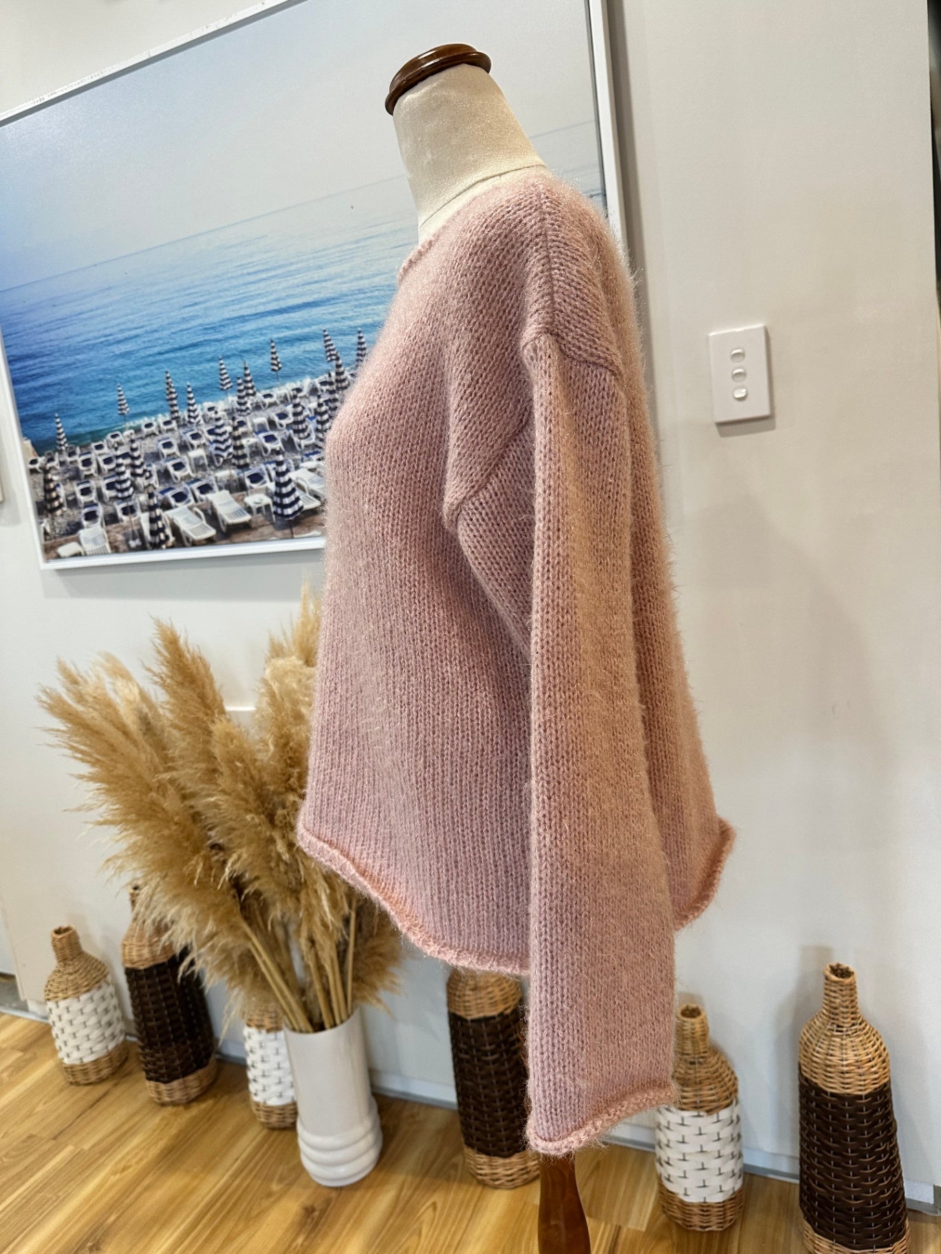 Fluffy Jumper - Pink - Large