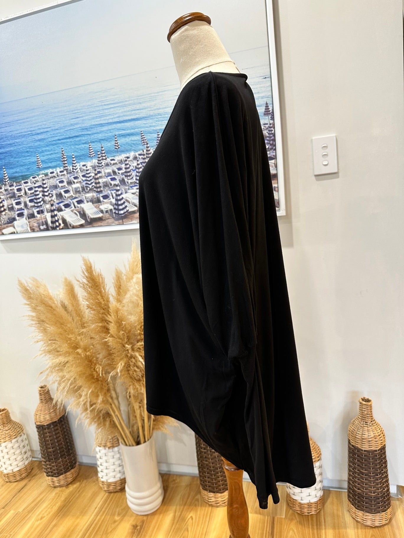 [SALE] Mi Moso - Black Blouse with Sequins - Size 14