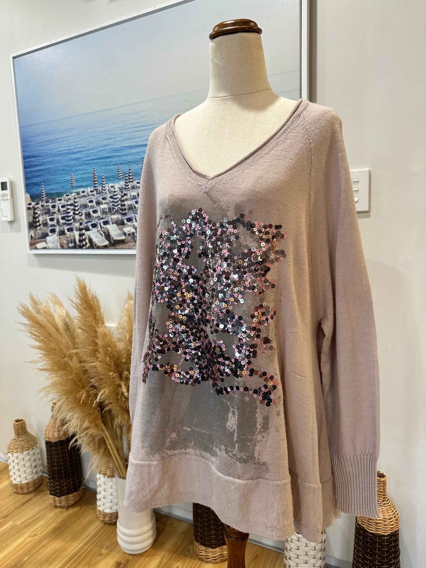 [SALE] Lauren Vidal - Light Jumper - Extra Large - Lilac + Purple with sequins