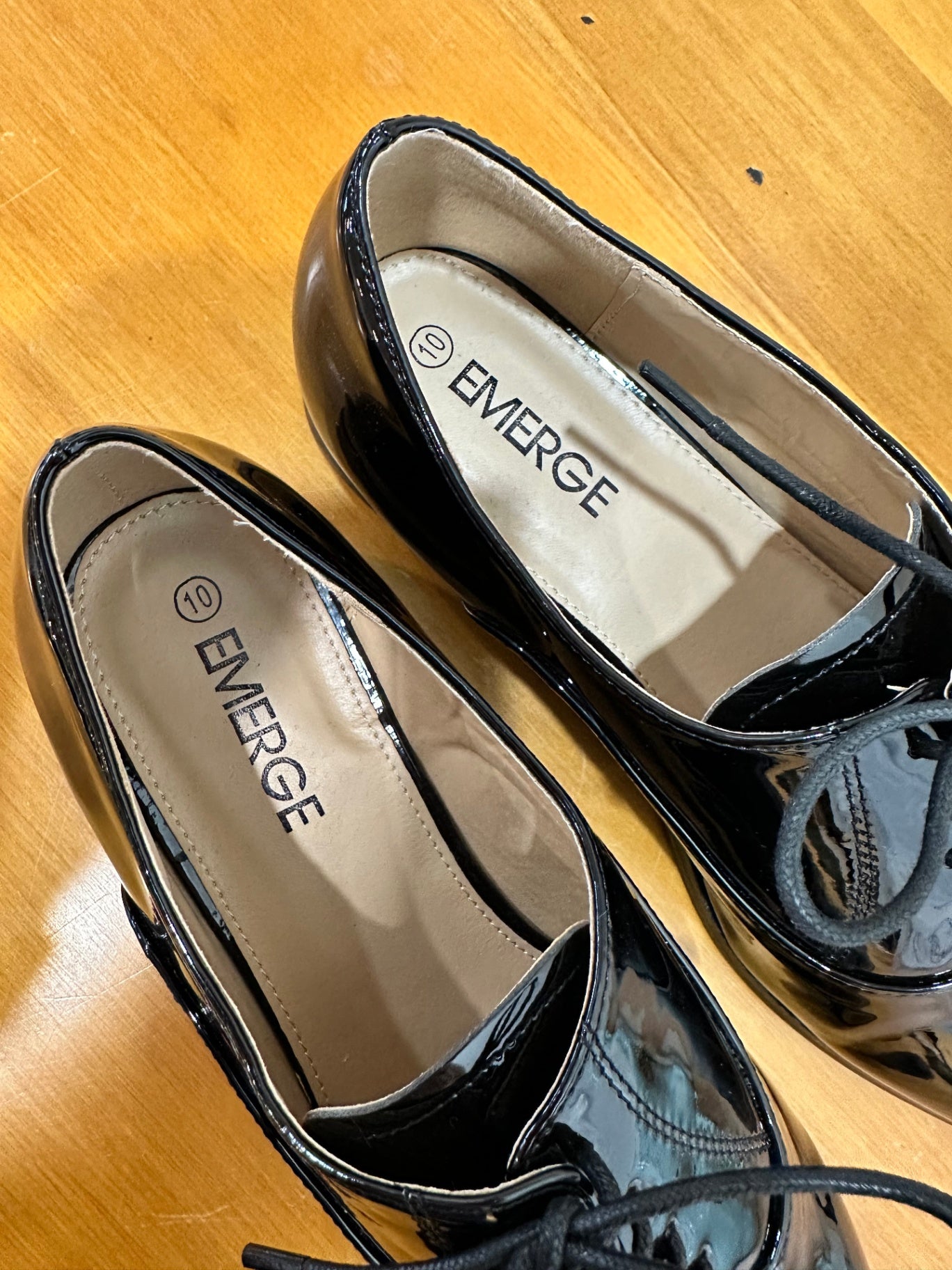 Emerge - Patent-Look Shoes - Size 10 - Black - NEW