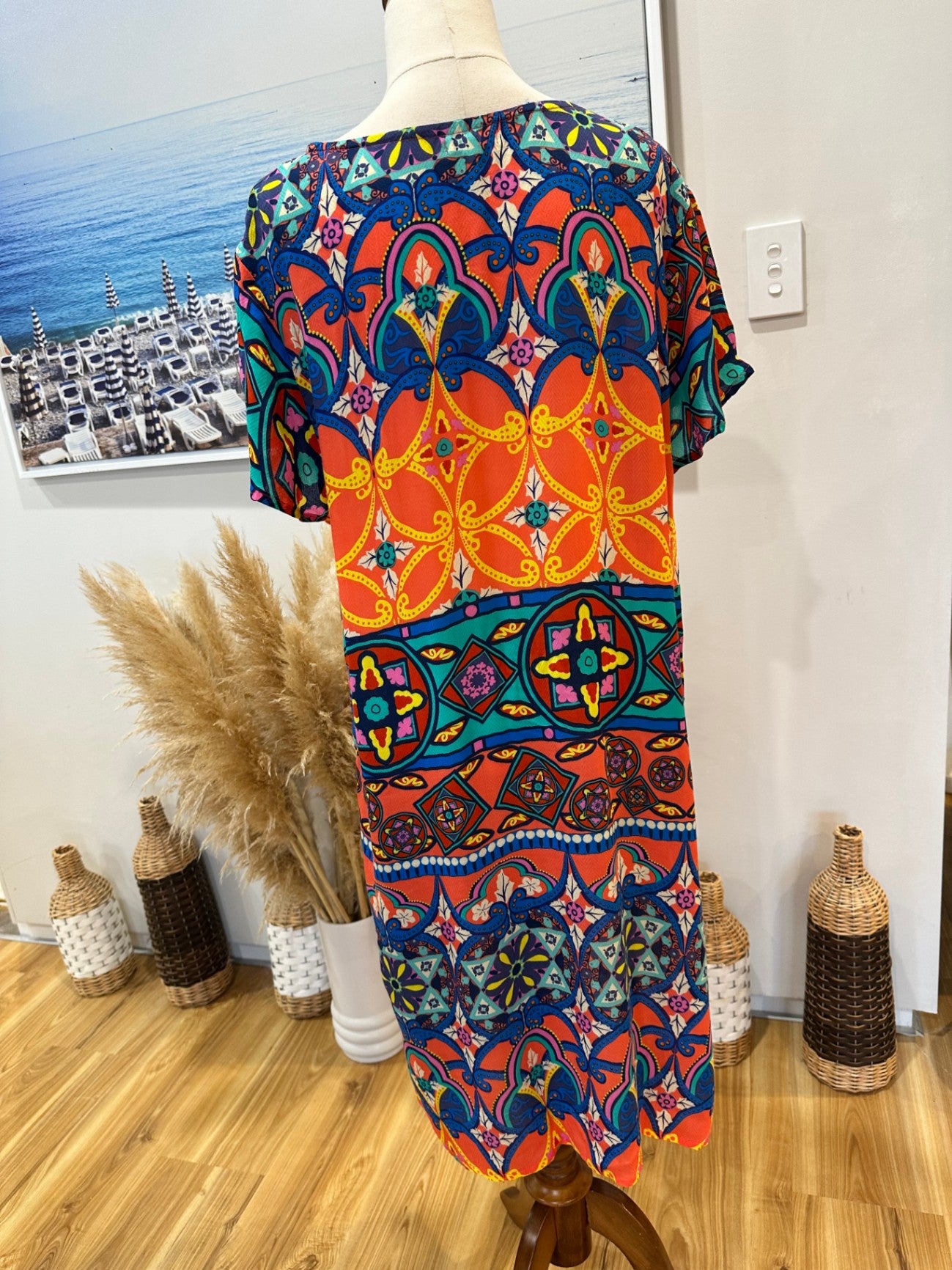 [SALE] Red Lotus - Tropical Inspired Dress - Extra Large