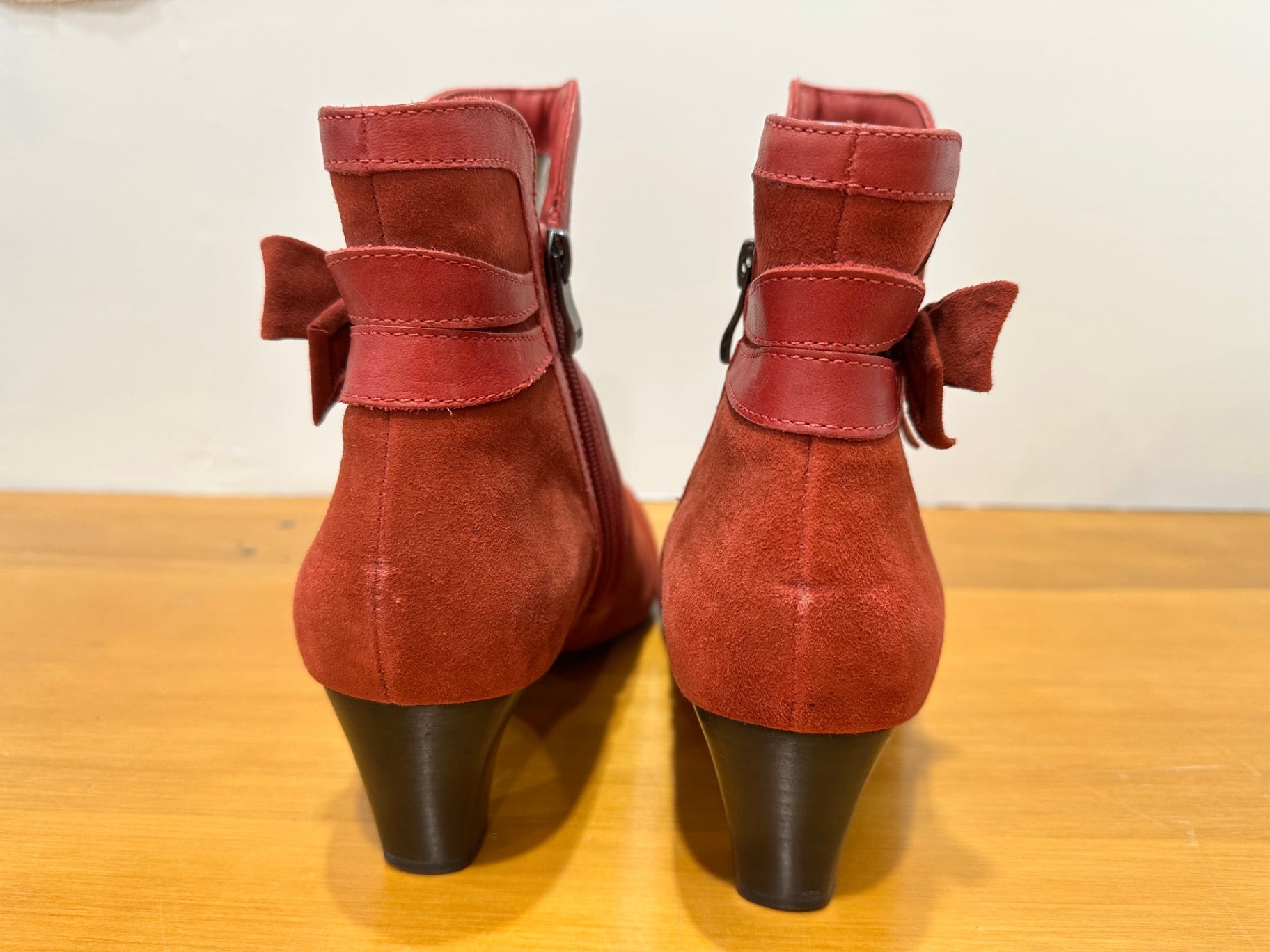Red Suede Boots - Kumfs - Size 40.5