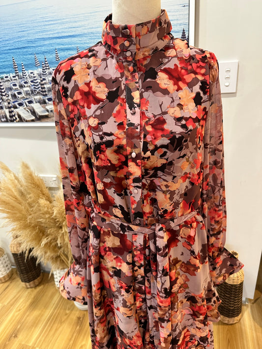 Drama The Label Dress - Medium / Large - Purple / Red / Orange
