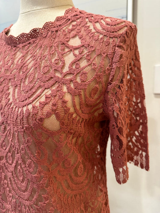 Decjuba - Lace Blouse - Extra Small - Pink