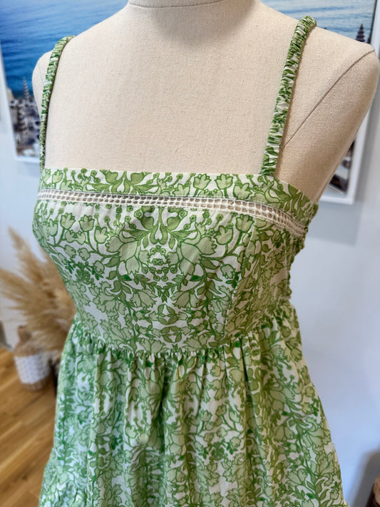Dotti - Summer Dress - Size 6 - Green and white