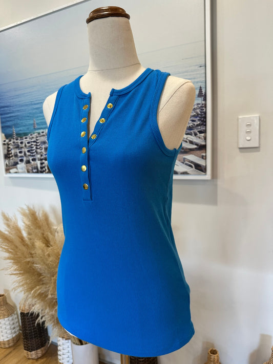 Decjuba - Singlet Top - Small - Blue - NEW