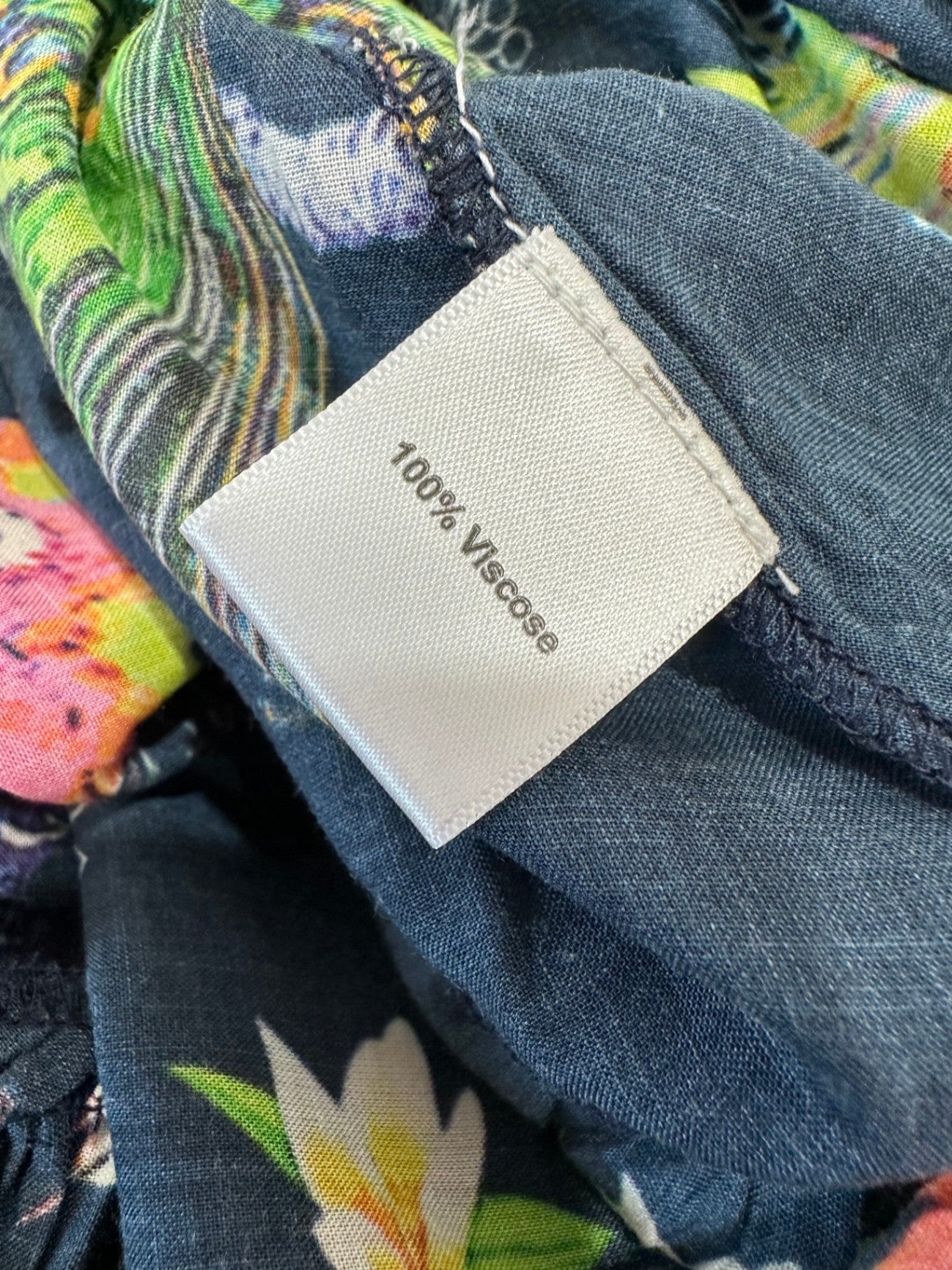 Ruby Yaya - Maxi Dress - Size Medium - Navy with floral and bird patterns