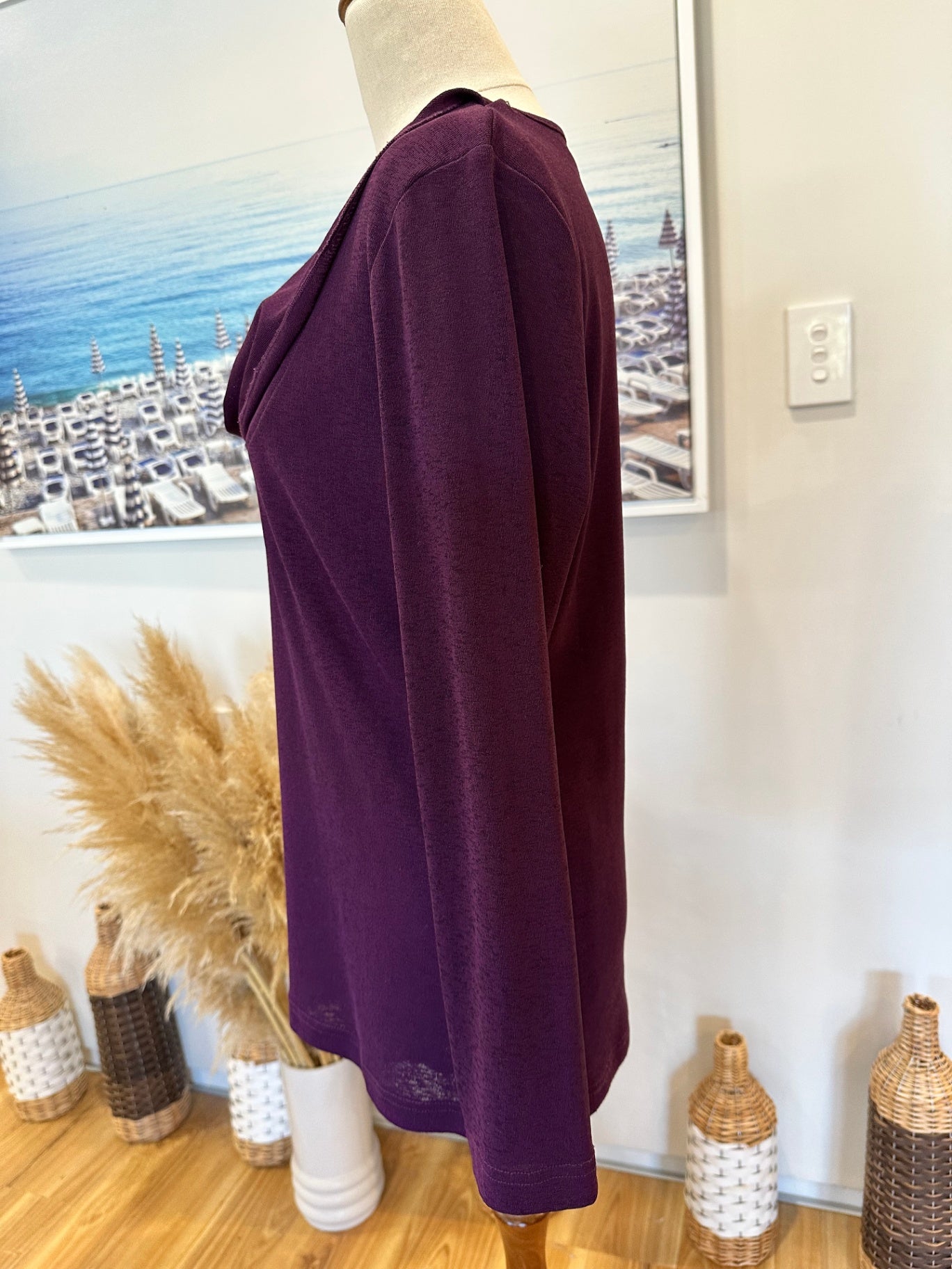 [SALE] Y2K Era - Classique - Cowl Neck Top - Size Medium - Deep Purple