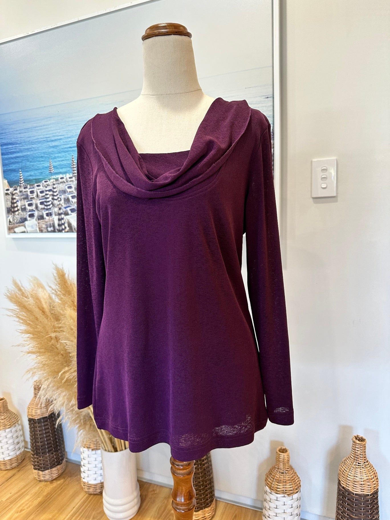 [SALE] Y2K Era - Classique - Cowl Neck Top - Size Medium - Deep Purple