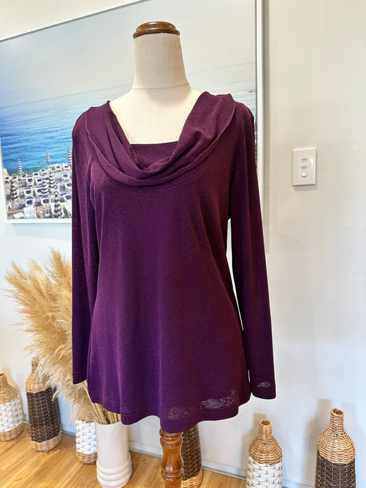 [SALE] Y2K Era - Classique - Cowl Neck Top - Size Medium - Deep Purple