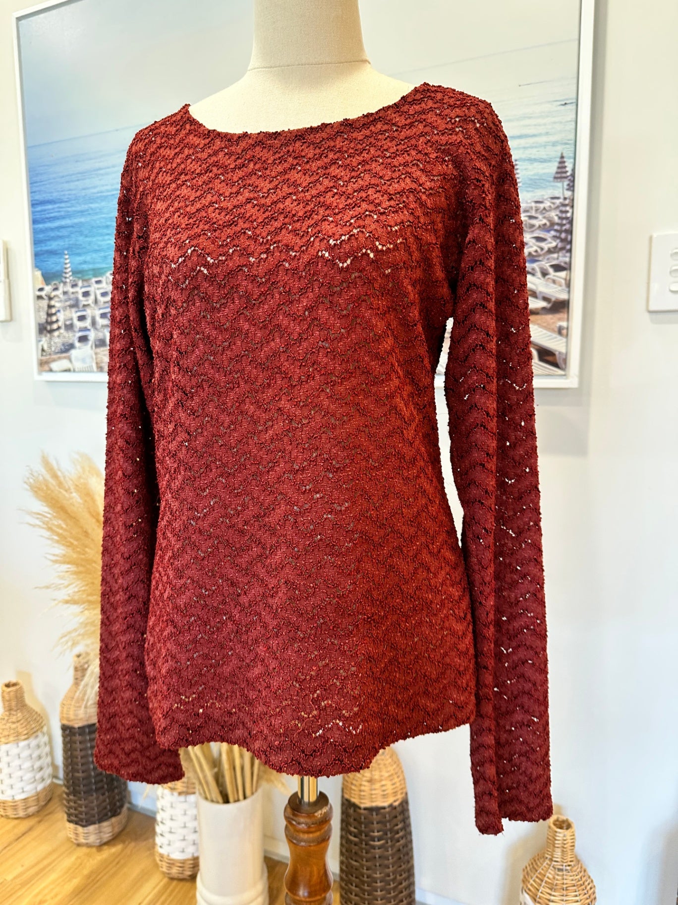 Lace Top - Medium - Burgundy