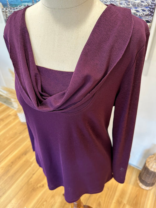 [SALE] Y2K Era - Classique - Cowl Neck Top - Size Medium - Deep Purple