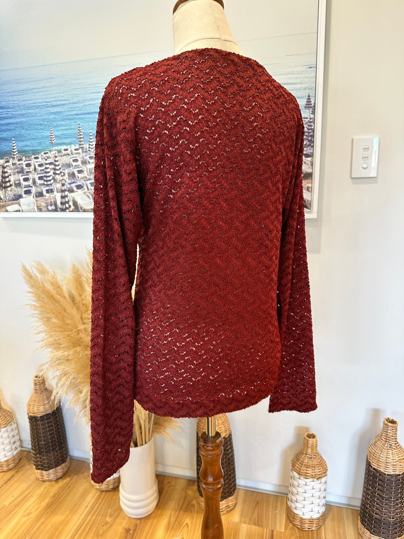 Lace Top - Medium - Burgundy