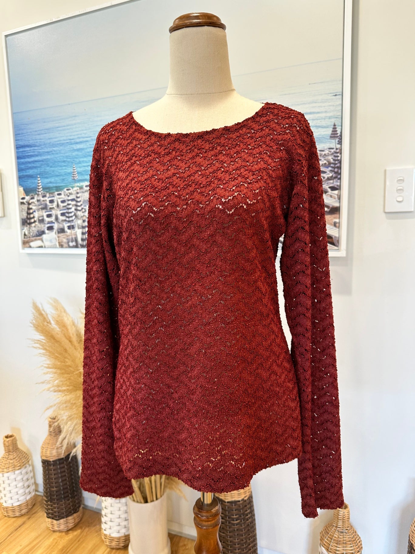 Lace Top - Medium - Burgundy