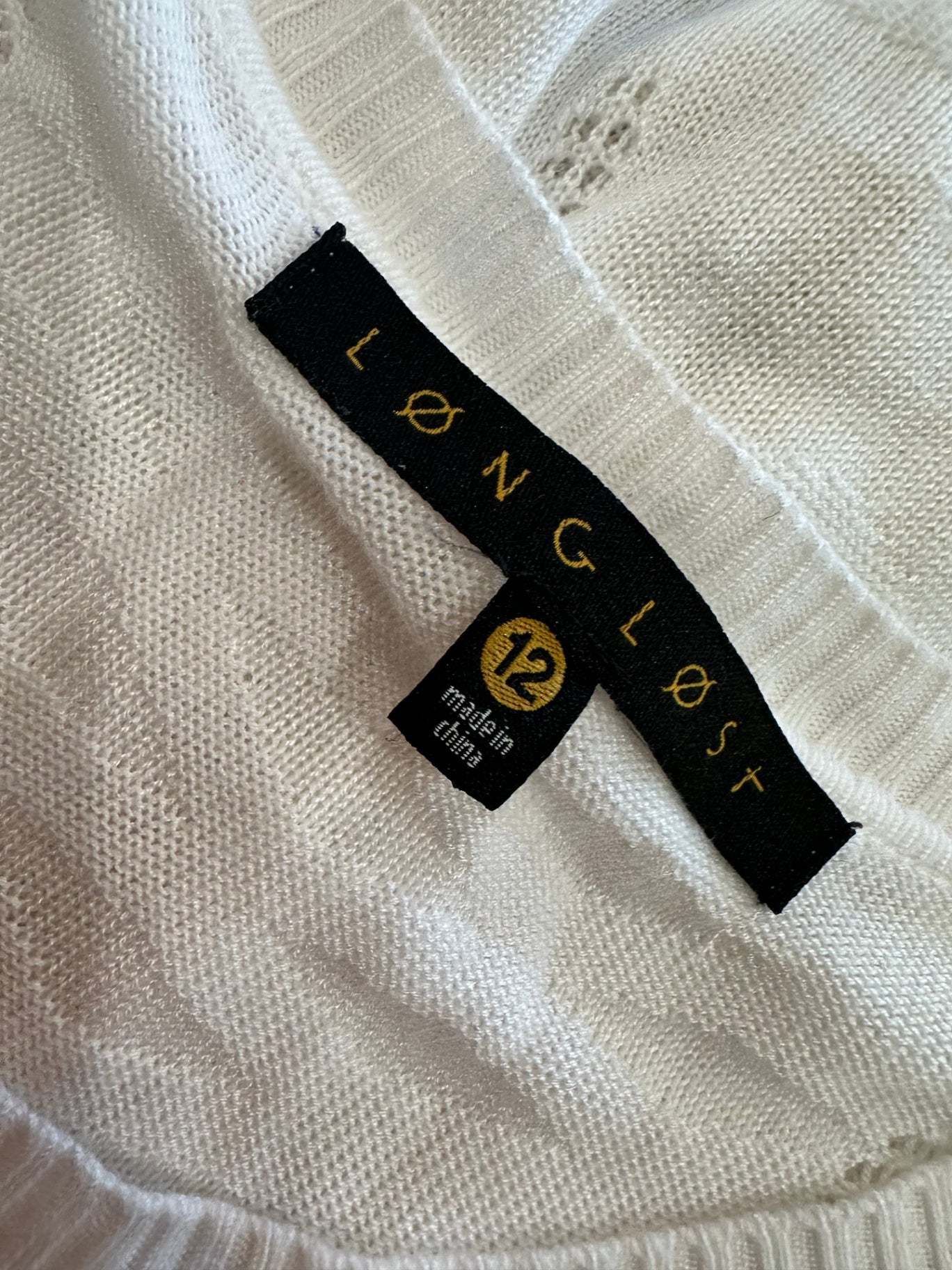 Long Lost - Textured Bohemian Jumper - Size 12 - Cream