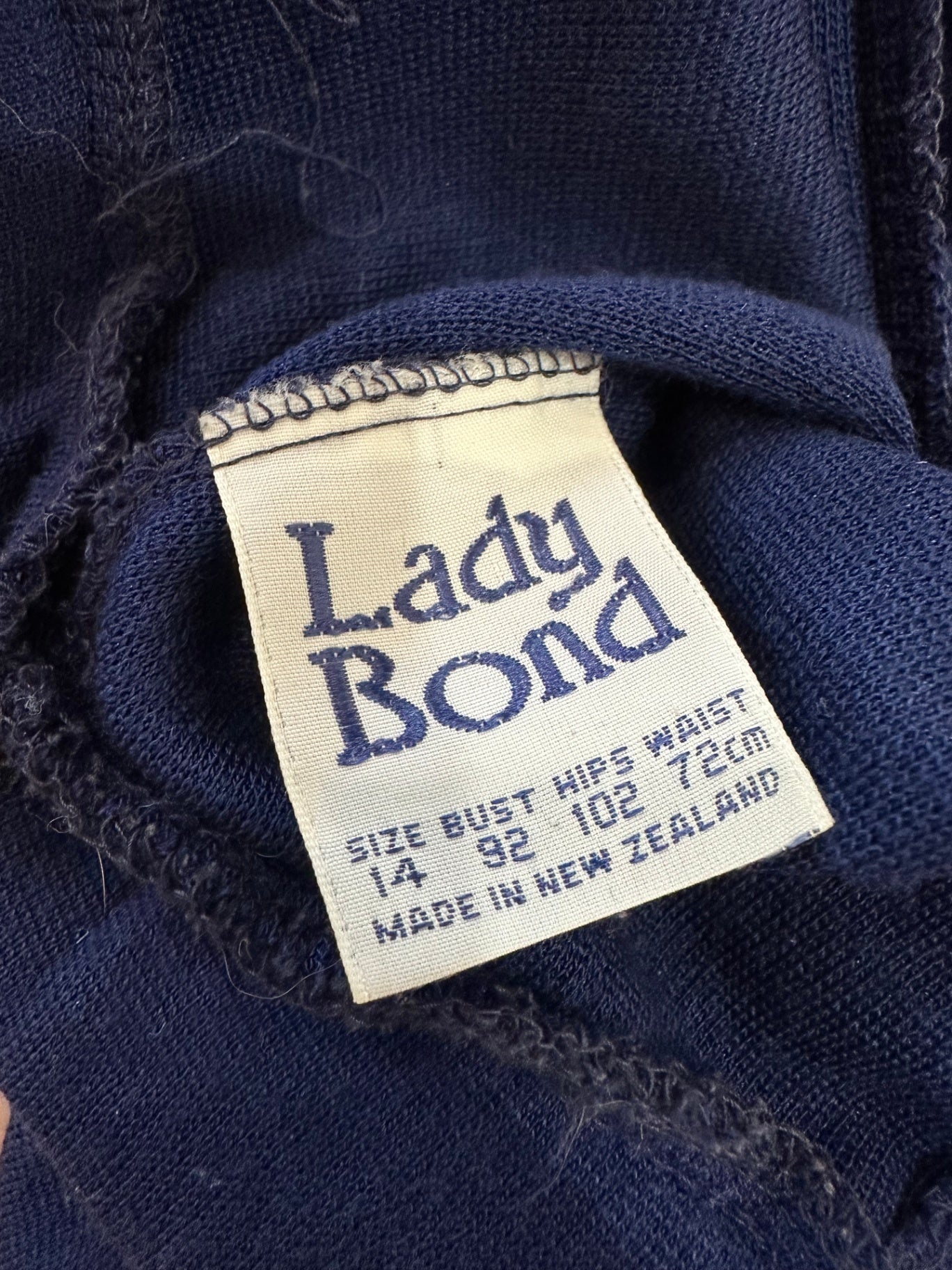 [SALE] Vintage Skirt - Navy Blue - Wool + Acrylic - Size 14