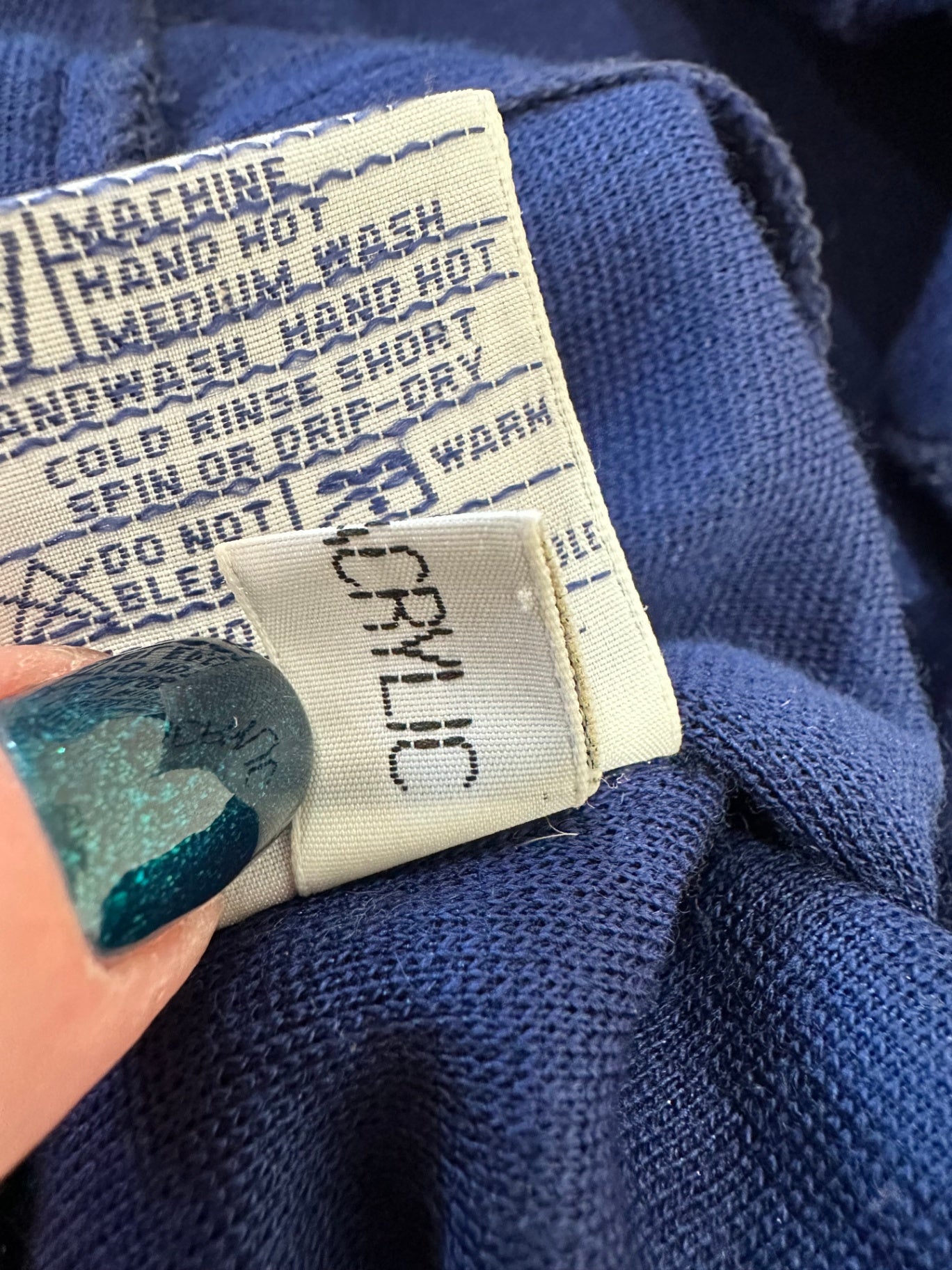 [SALE] Vintage Skirt - Navy Blue - Wool + Acrylic - Size 14