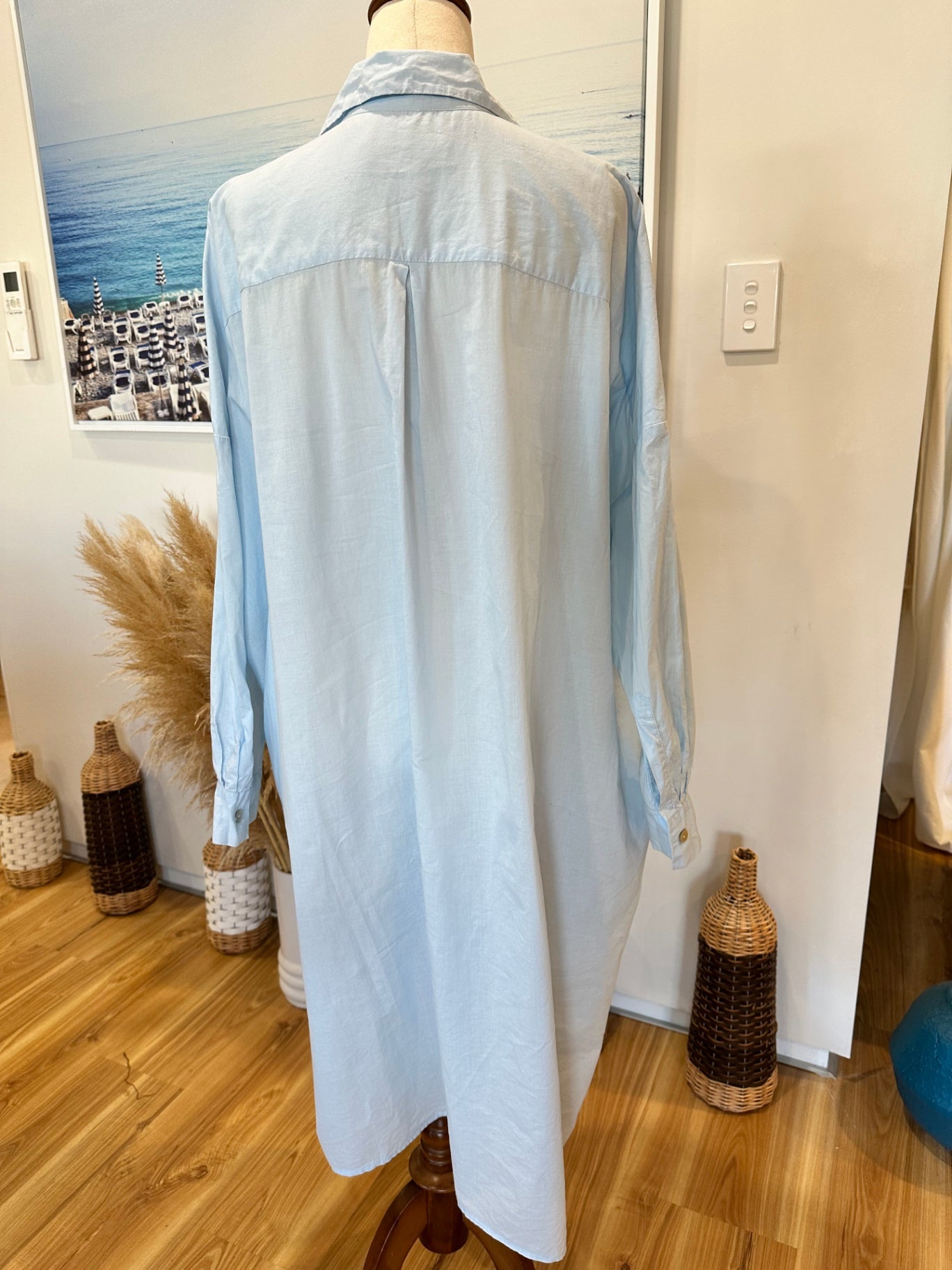[SALE] My General Store - Shirt / Dress - Large - Light Blue - 100% Cotton