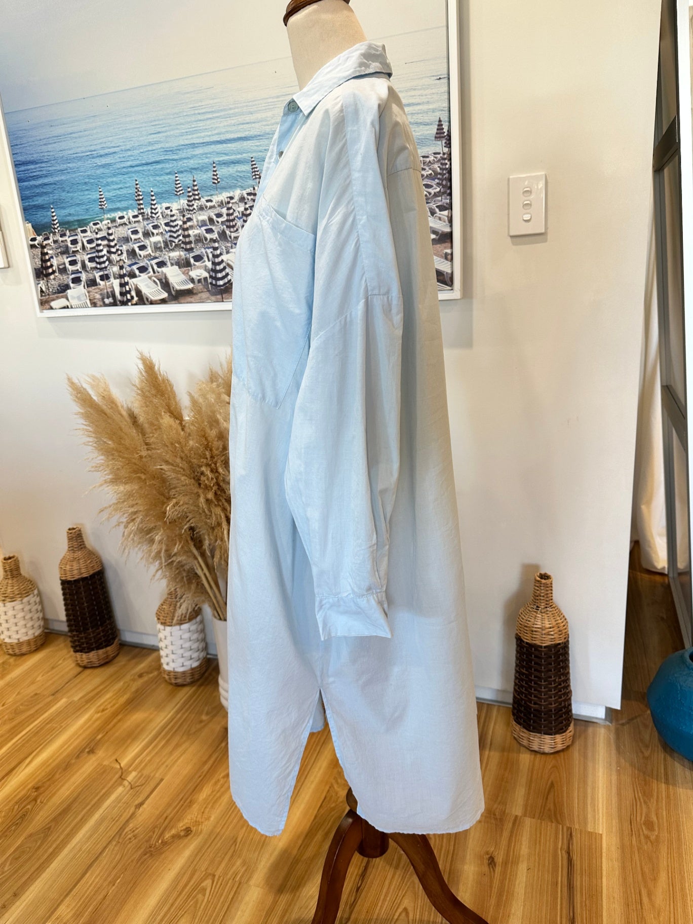 [SALE] My General Store - Shirt / Dress - Large - Light Blue - 100% Cotton