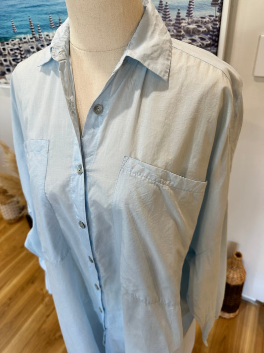 [SALE] My General Store - Shirt / Dress - Large - Light Blue - 100% Cotton