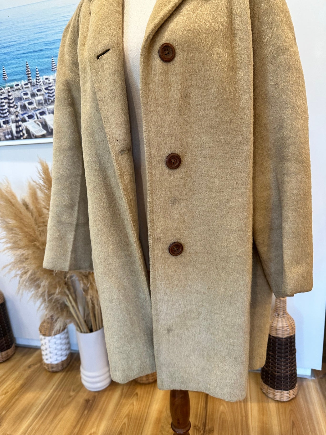 Vintage - Wool + Cashmere Coat - Medium - Cream / Beige