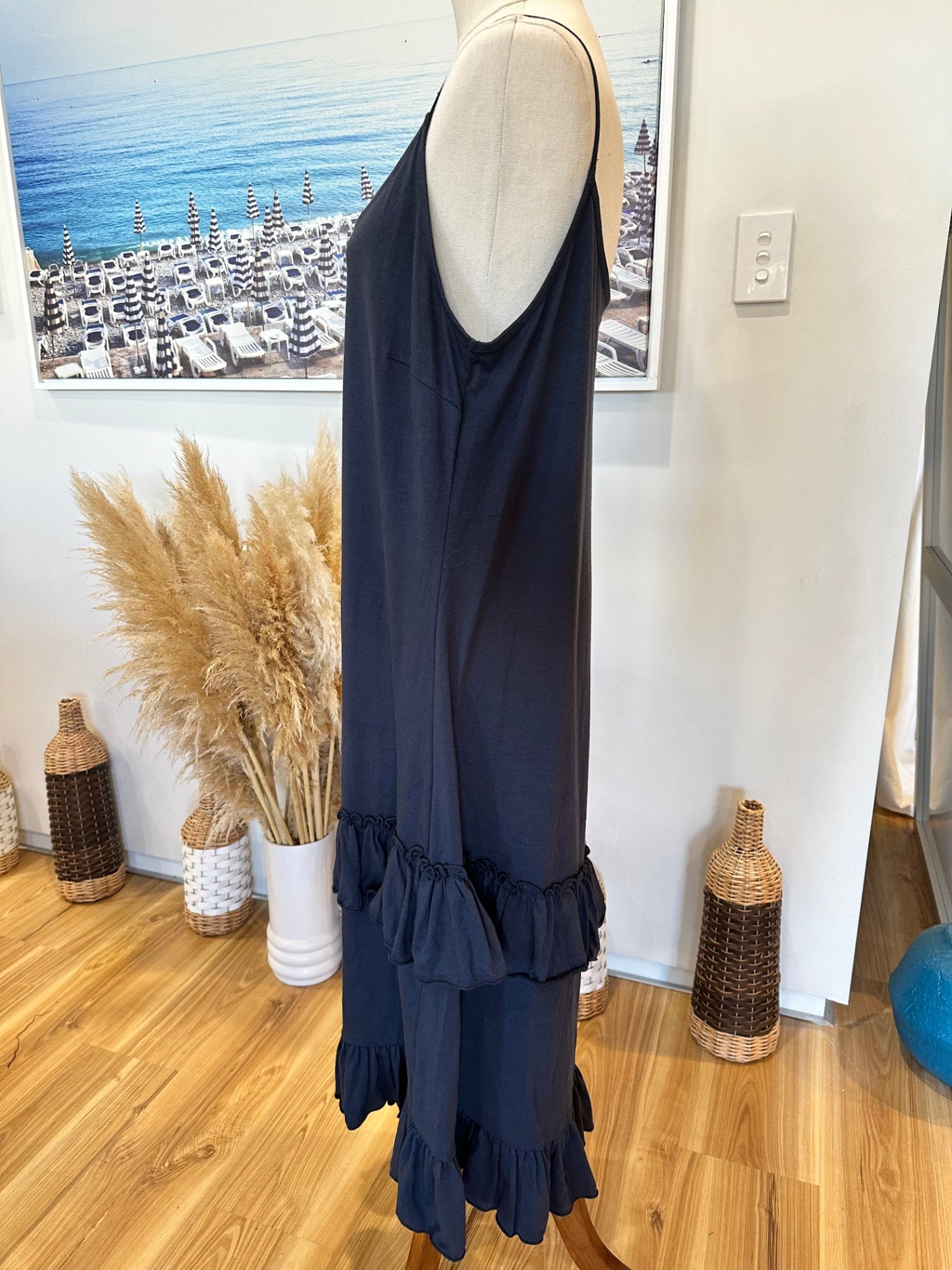 Emerge - Summer Dress - Size 14 - Navy Blue / Grey
