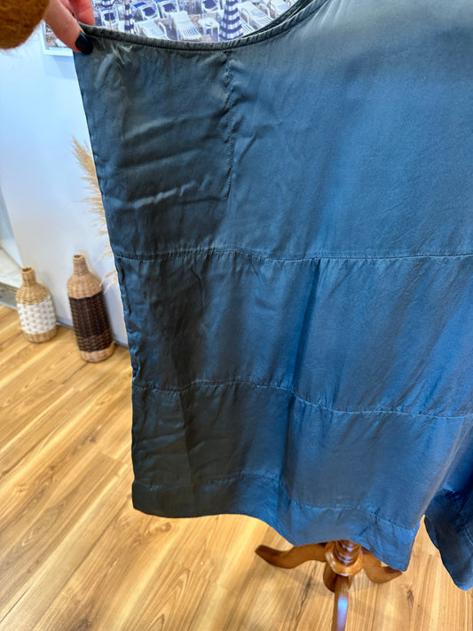 Elk - Dress - Small / Medium - Grey / Green - 100% Silk