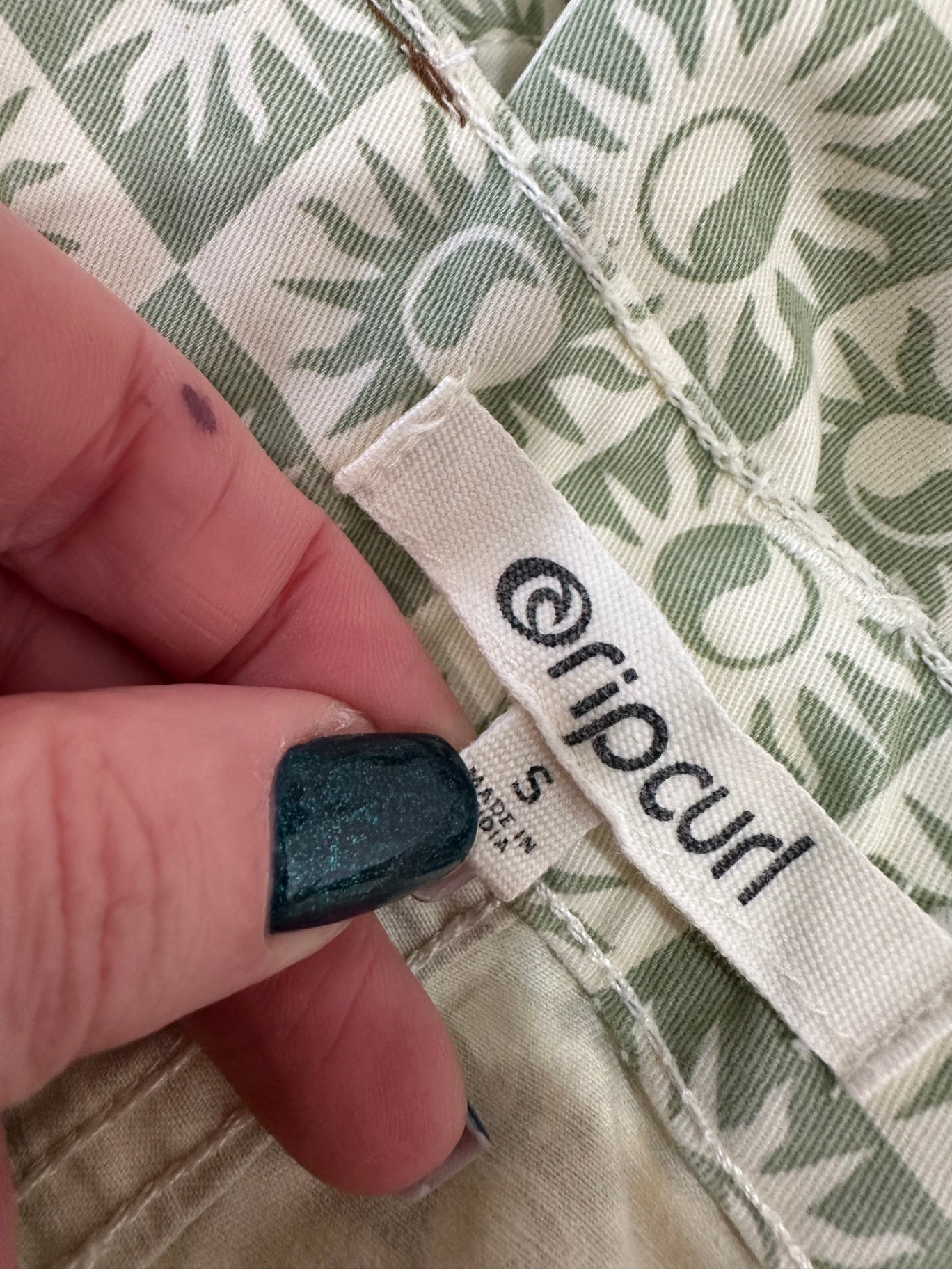 Rip Curl Jeans - Small - Sage + Cream