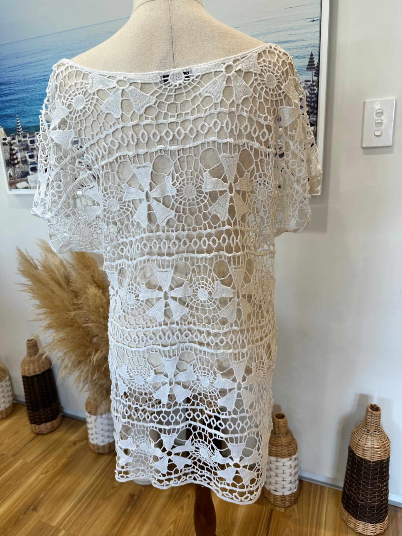 Vassalli - Crochet-Style Top - Size 14 - White