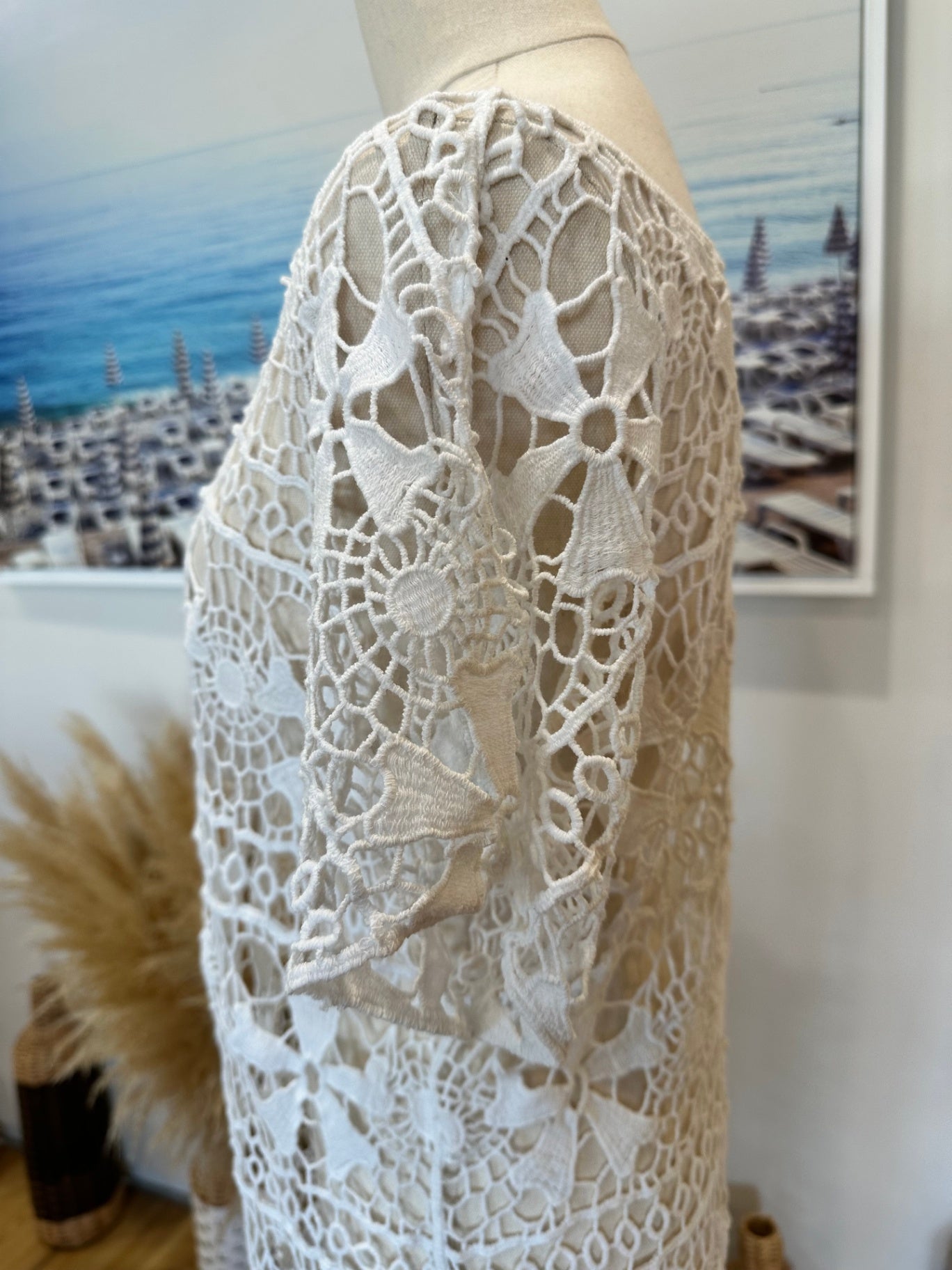 Vassalli - Crochet-Style Top - Size 14 - White