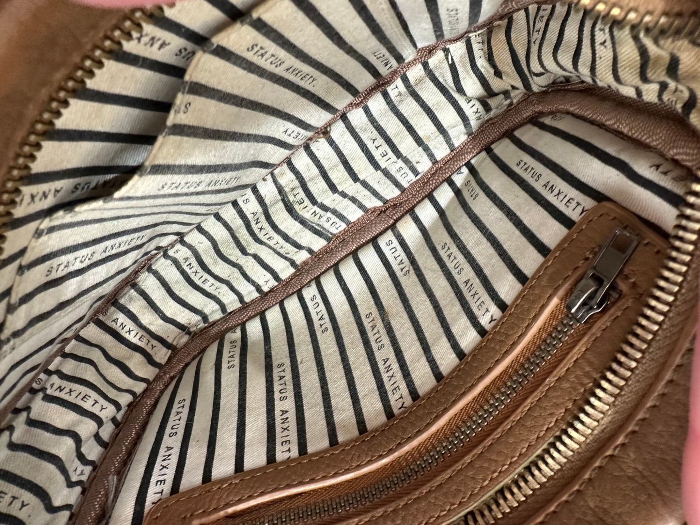 Status Anxiety - Cross Body Handbag - Tan Brown - Leather