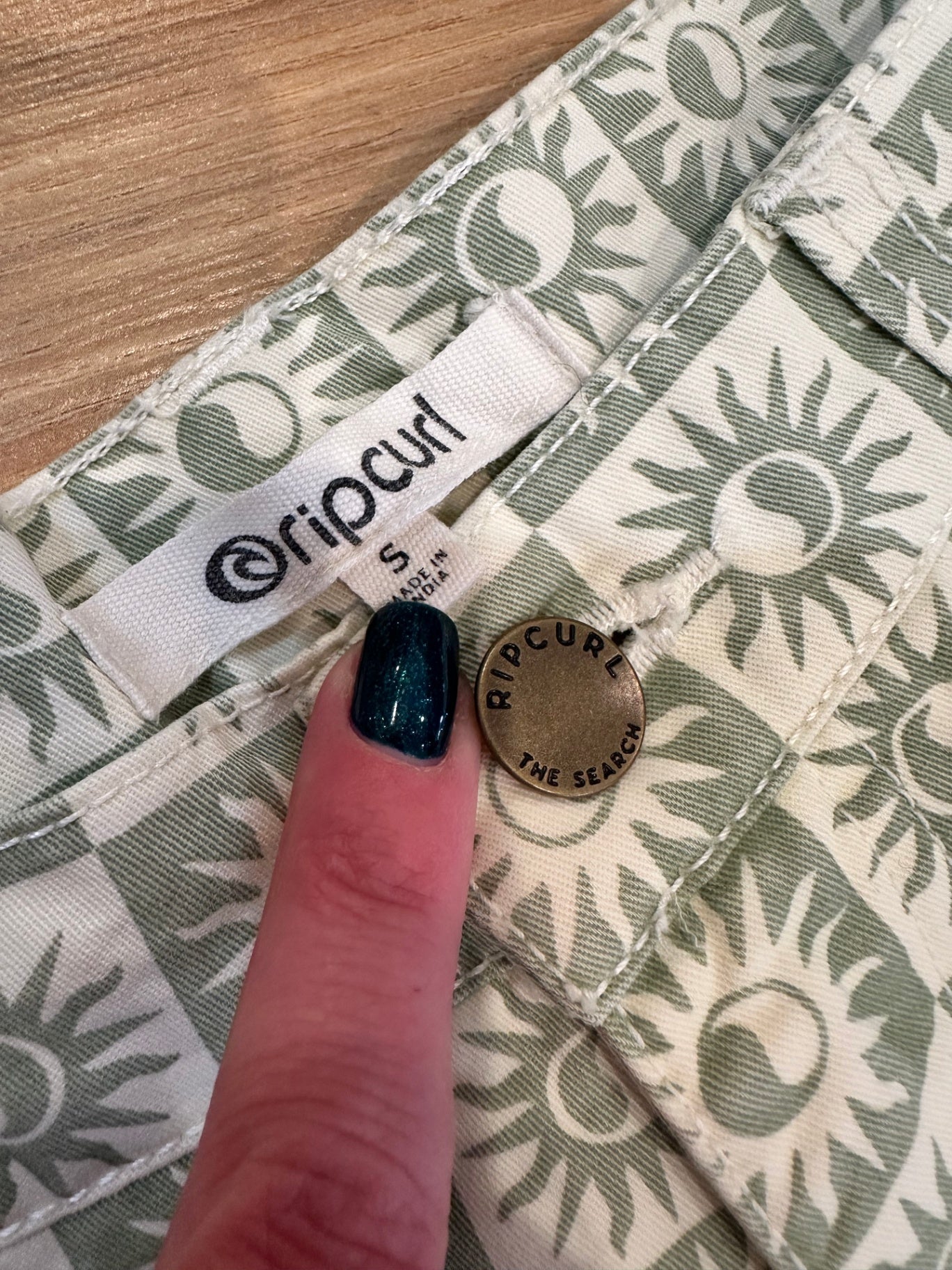 Rip Curl Jeans - Small - Sage + Cream