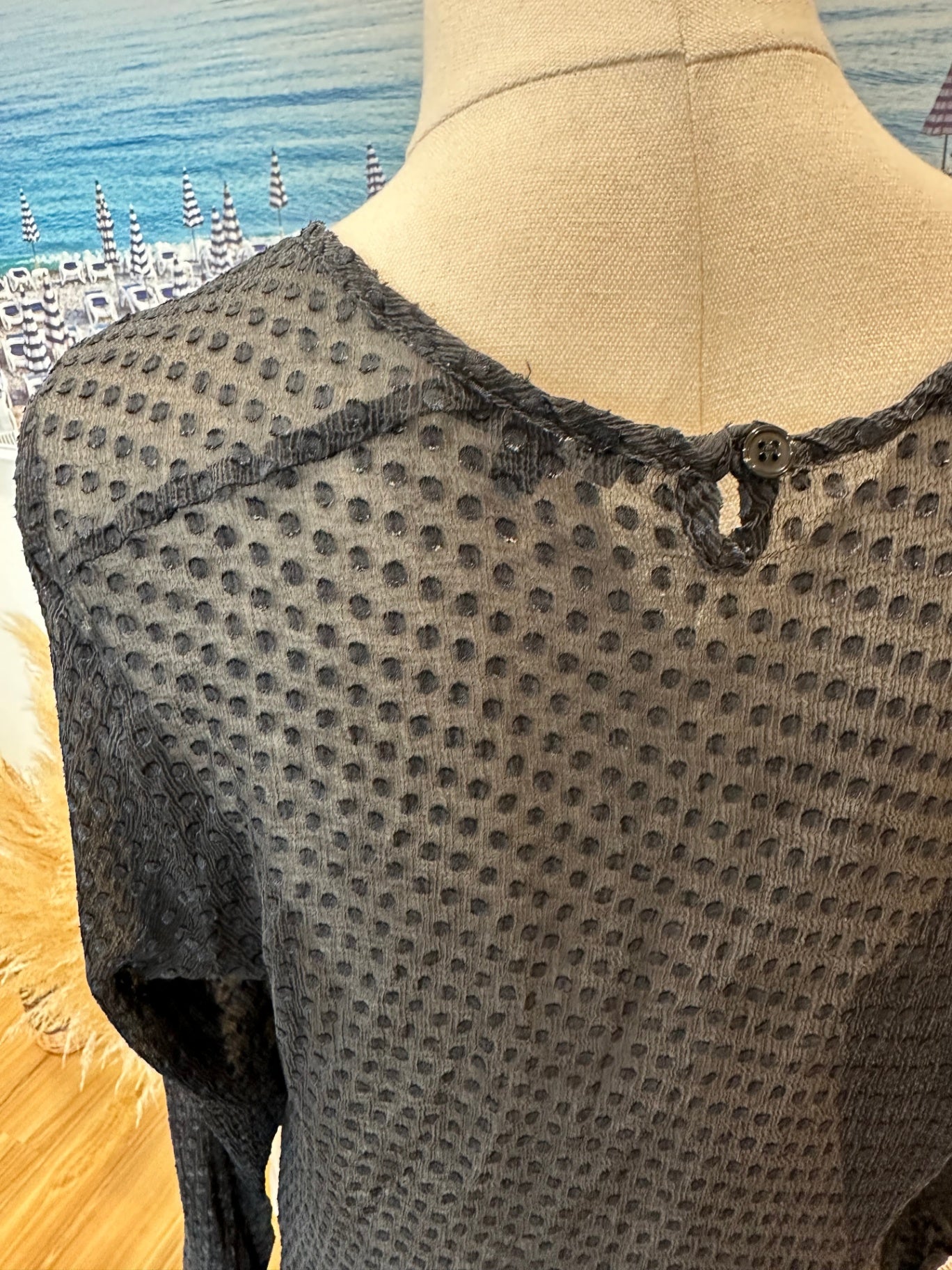 [SALE] Storm - Blouse - Size 14 - Blue / Black - 100% Silk