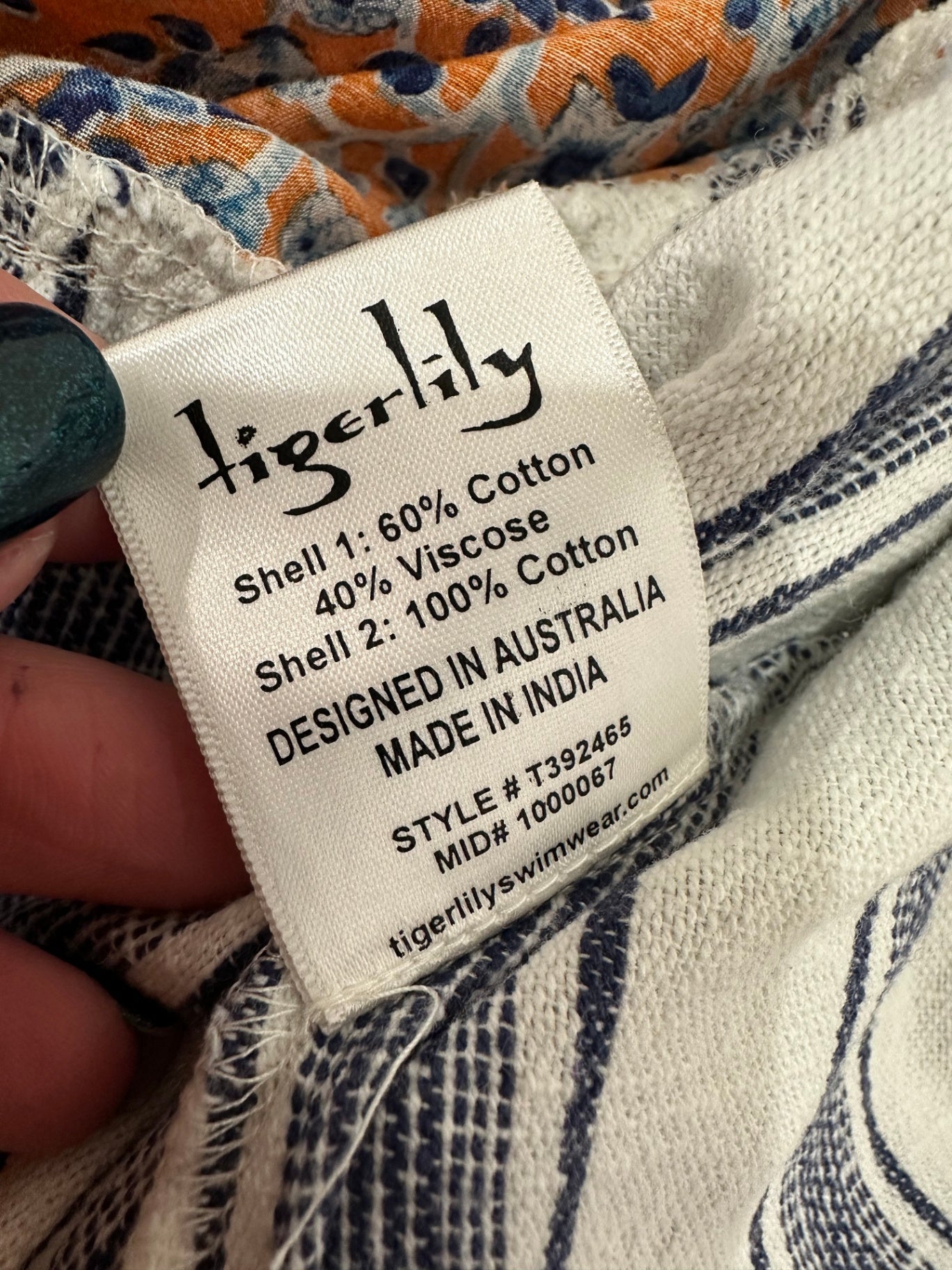 Tigerlily Dress - Size 10 - Orange, White + Blue