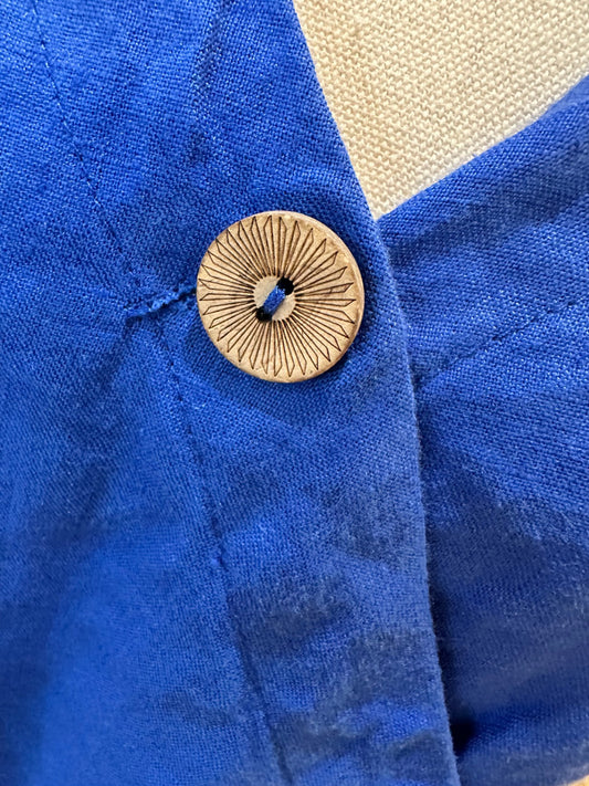 [SALE] Yarra Trail Blouse - Size 14 - Blue - 100% Linen